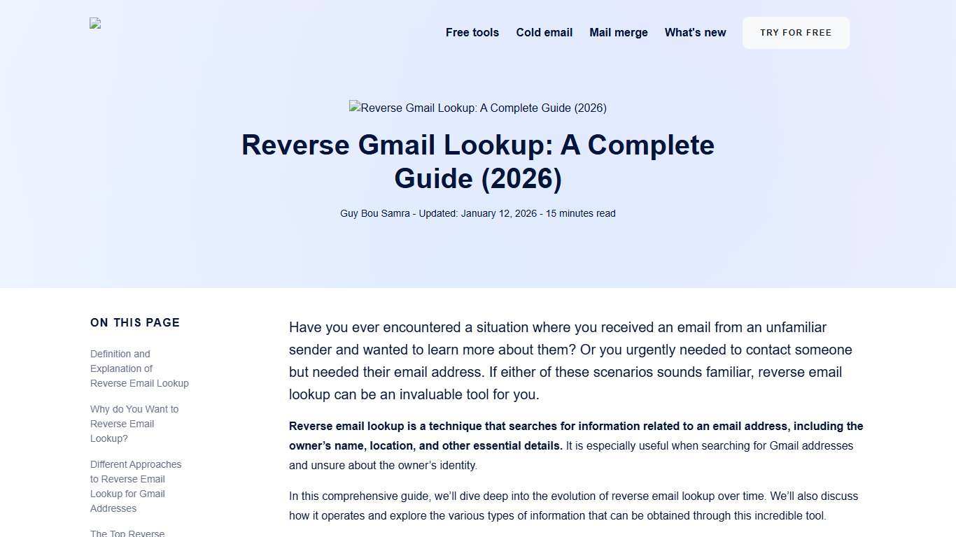 Reverse Gmail Lookup: A Complete Guide (2026)