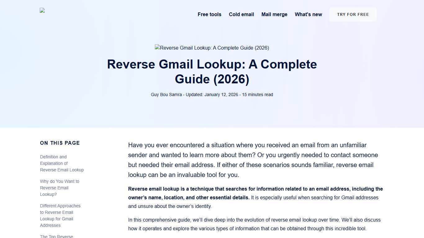 Reverse Gmail Lookup: A Complete Guide (2026)